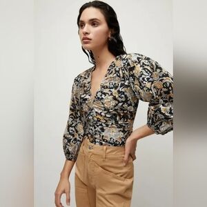 Veronica Beard Breanna Poplin Blouse Size 00